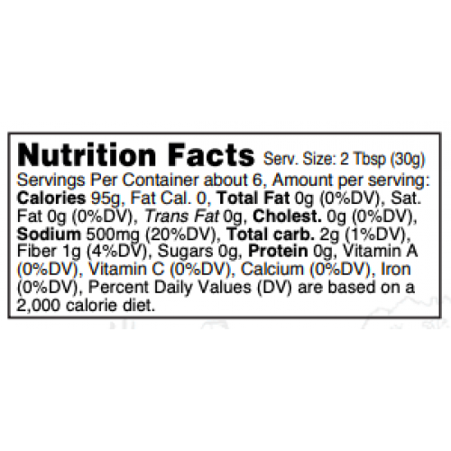 Nutrition facts