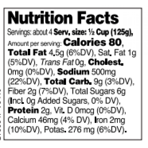 Nutrition facts