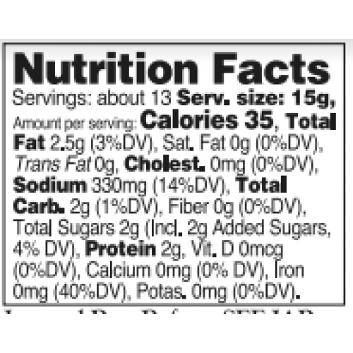 Nutrition facts