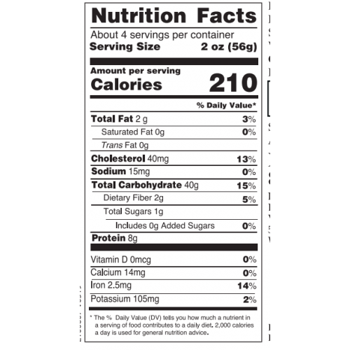 Nutrition facts