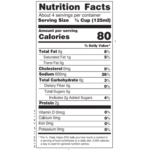 Nutrition facts