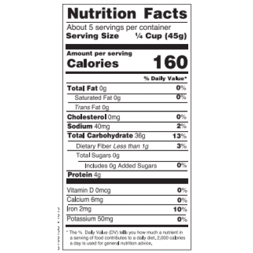 Nutrition facts