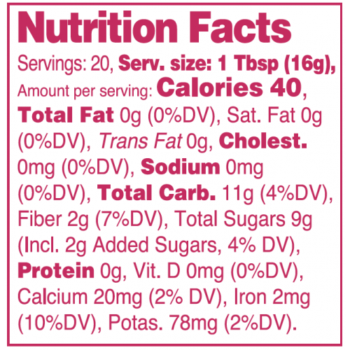 Nutrition facts caramelized ring in syrup