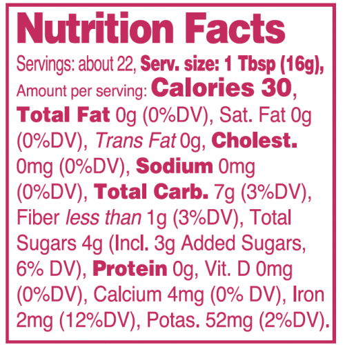 Nutrition facts caramelized Chestnuts in syrup