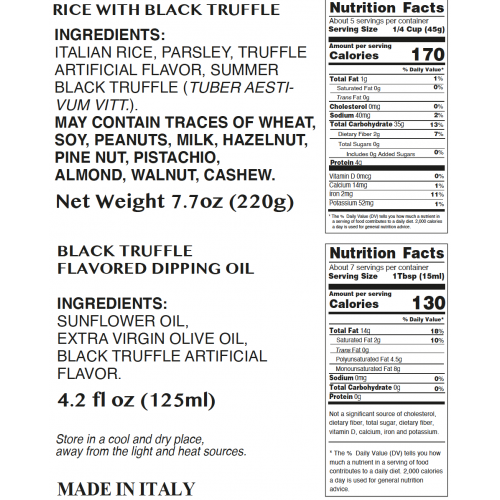 Nutrition facts 