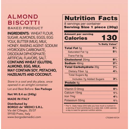 Almond biscotti in box