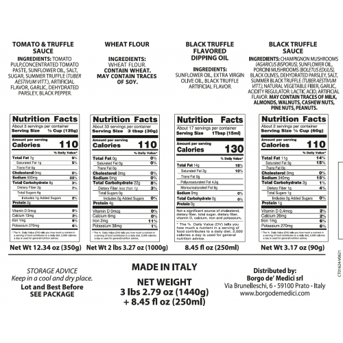Nutrition Facts Truffle pizza kit 