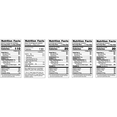Nutrition facts 