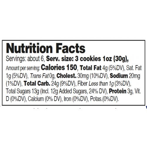 Nutrition facts Almond Biscotti in Jar