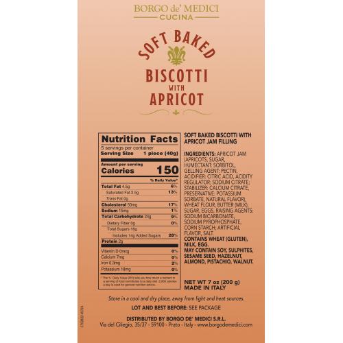 Apricot jam filled soft biscotti