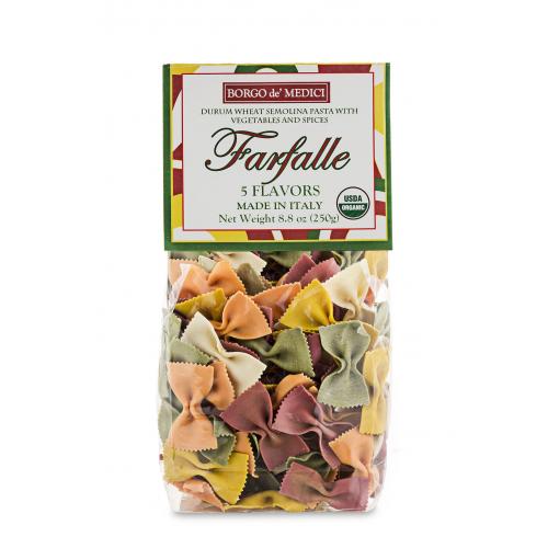 Organic 5 Flavour Bow Tie Pasta Borgo de' Medici