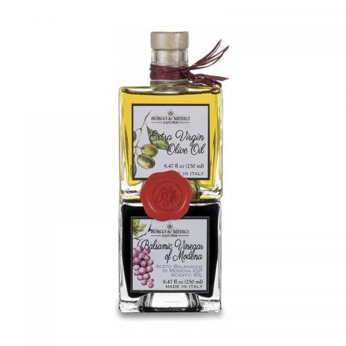 Extra virgin Olive Oil & balsamic of Modena stackable bottles