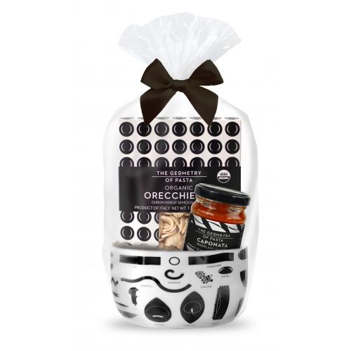 Ceramic bowl pasta & caponata sauce gift set